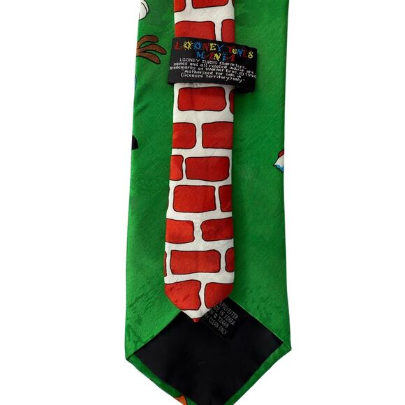 Vintage 1994 Looney Tunes Christmas Tie Tweety Tasmanian Devil Holiday - Picture 4 of 6